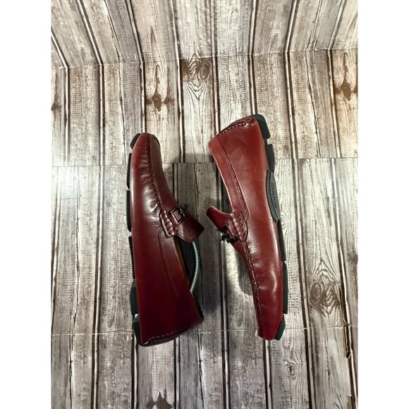 Bruno Magli Monza Leather Slip On Drivers shoes Sz 8.5 Medium color burgundy New - Picture 2 of 7